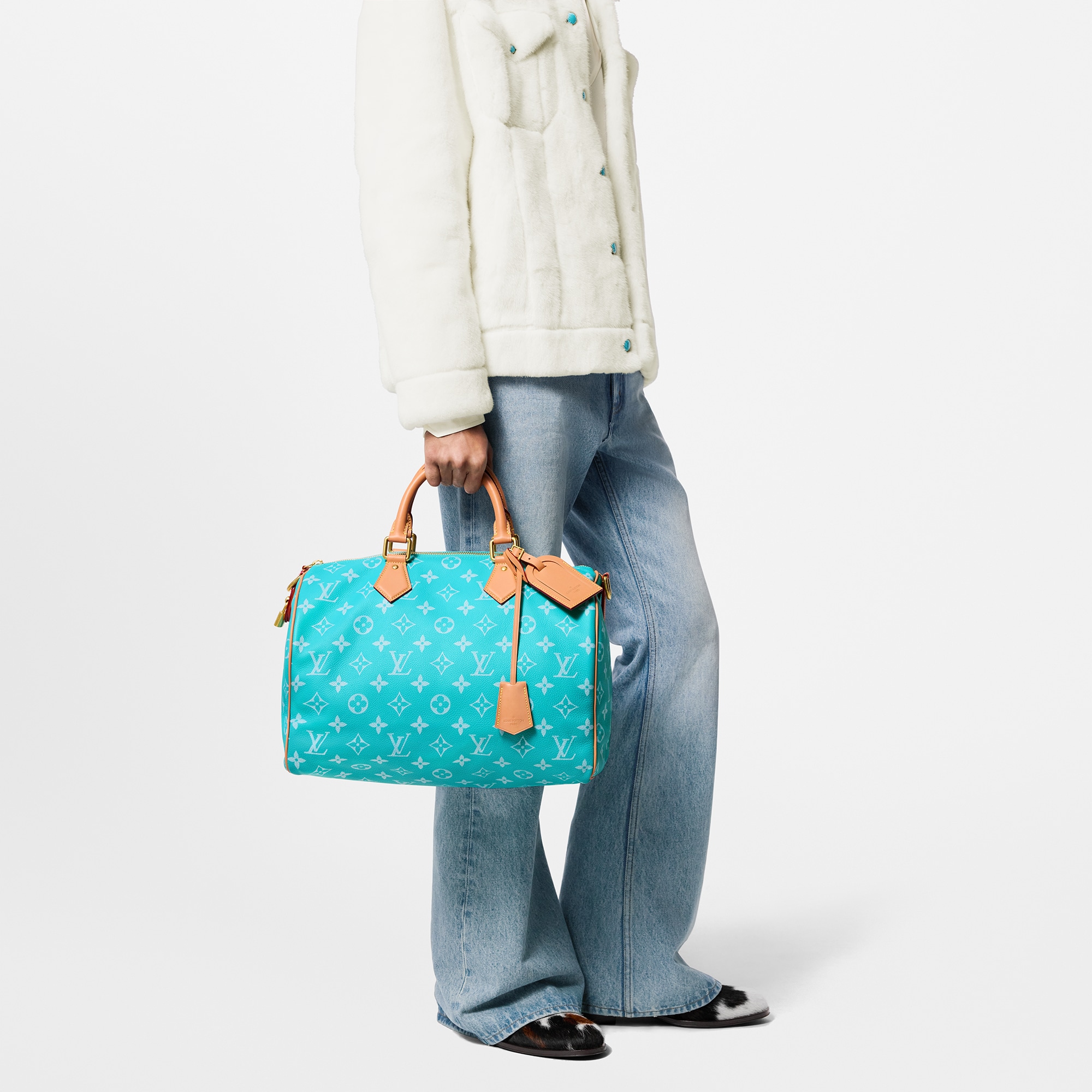 LOUIS VUITTON スピーディ25 ターコイズブルー P9 Speedy P9 Bandoulière 40 Autres Cuirs Monogram - Les